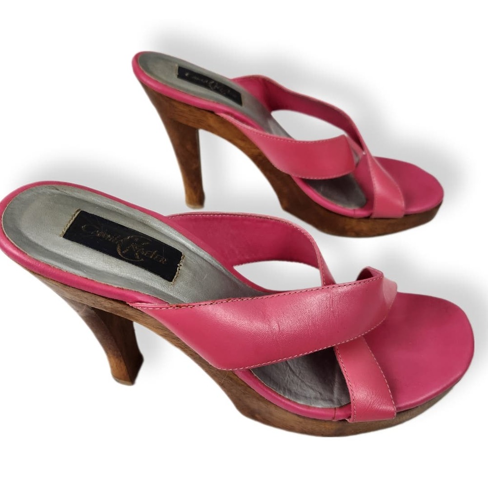 Vintage 70s Barbie Pink Wooden Heels